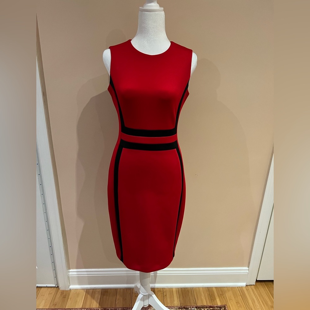 Calvin Klein Red Dress Size 2